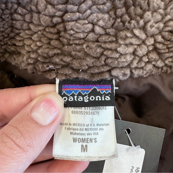 VTG Patagonia Women's Teddy Fleece Sherpa Fleece Jacket, Size Medium BROWN - Picture 4 of 4